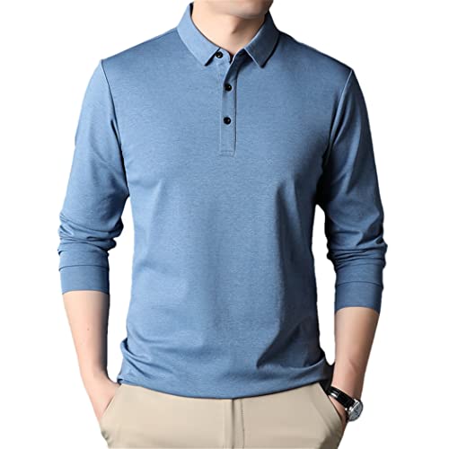 Polo en soie de mûrier bleu XXL | Élégance et confort haut de gamme pour homme