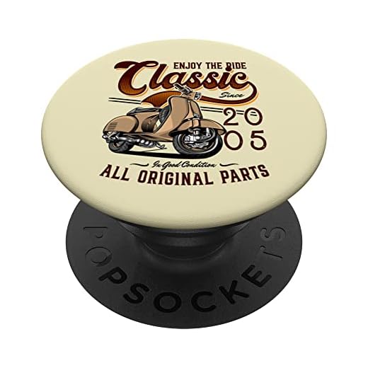 Motor Scooter Classic Moped Rider Cumpleaños 2005 PopSockets PopGrip Intercambiable