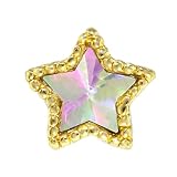 [凛りん] ボディピアス キャッチ 星 ジュエル 軟骨ピアス 片耳用 (16G(18Gも対応/ゴールド・オーロラ)