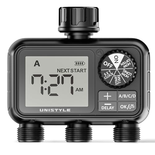 Unistyle Water Timer 3 Outlets, 3 Way Hose Timer for Sprinkler Ir...