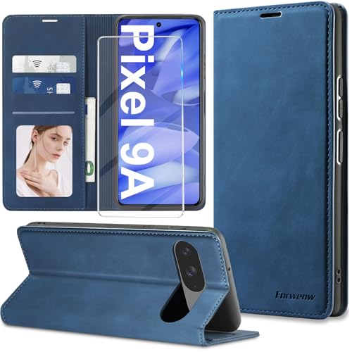Étui en cuir Google Pixel 9A chic au toucher raffiné avec clapet de protection