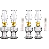 JOPESA 4 Set Vintage Petroleumlampe Glas Öllicht Desktop Öllaterne Buddha Ölbrenner mit Docht Petroleumlaterne for Zuhause Picknick Camping Hochzeit Bauernhaus Dekoration/686