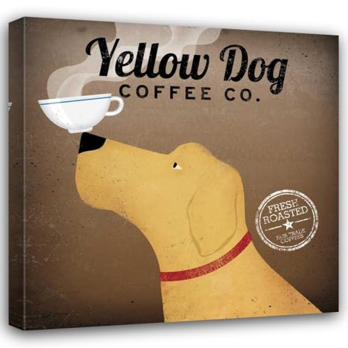 ArtDirect Yellow Dog Coffee Co 36x36 Huge Gallery Wrapped Canvas Museum Art by Fowler, Ryan