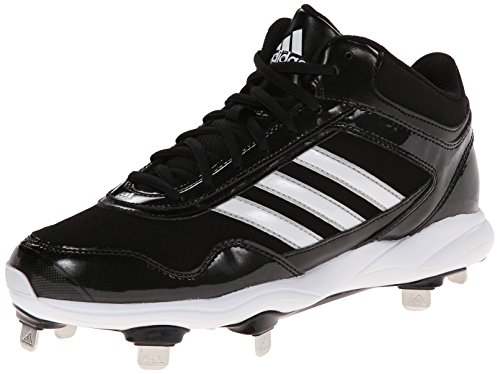 adidas Performance Men's Excelsior Pro Metal Mid Baseball Cleat, Core Black/Running White/Metallic Silver, 10 M US