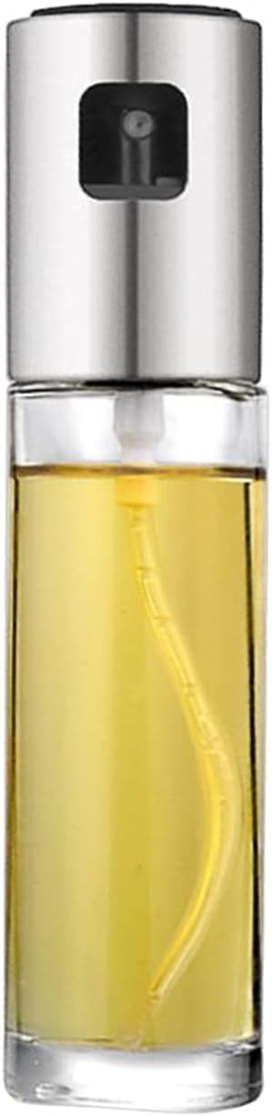 EFARMA Oil Dispenser for Kitchen, 100ML Glass Oil Spray Bottle Stainless Steel Olive Oil Vinegar Sprayer Oil Spray Bottle Oil Pot for Kitchen Cooking Tool BBQ (Color : Gold) (Color : Gold)