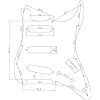 KAISH 11 Hole ST/Strat Style Pickguard SSS Pick Guard for USA/Mexico Stratocaster/Strat Black 3 Ply