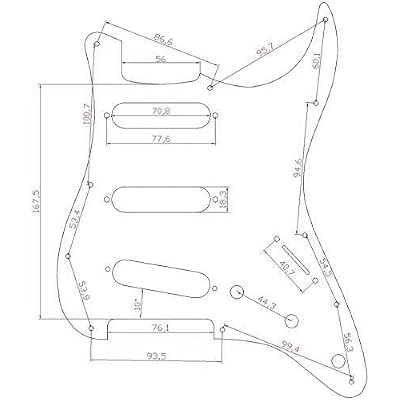 KAISH 11 Hole ST/Strat Style Pickguard SSS Pick Guard for USA/Mexico Stratocaster/Strat Black 3 Ply