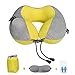 HYM Cuscino da Collo A U, Cuscino Gonfiabile Automatico, Cuscino da Viaggio Campeggio, per Auto Aereo da Viaggio, Supporto per Collo, Sedia da Ufficio, Escursionismo da Campeggio in Viaggio,A-Yellow