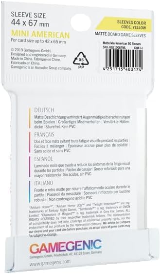 44x67 card sleeves Amazon.com: Matte Board Game Sleeves | Pack of 50 Matte Sleeves | 44 by 67  mm Card Sleeves Optimized for Mini American Card Games | Premium Card  Protection