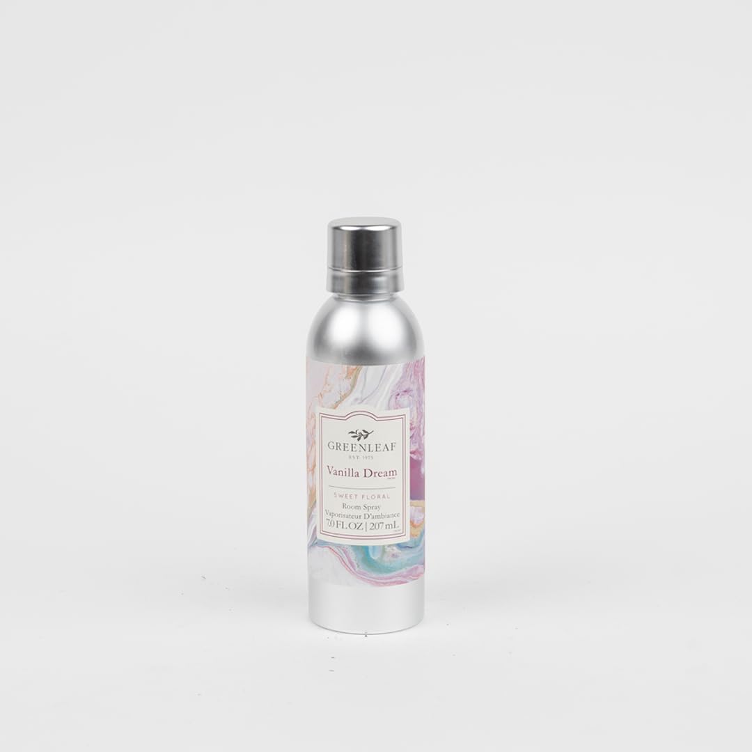 Greenleaf Gifts Vanilla Dream Scented Room Air Freshener Spray | Non-Aerosol 7 oz Spray | Vanilla Scented Air Freshener for Home | Home Fragrance for Bedroom & Bathroom, clear