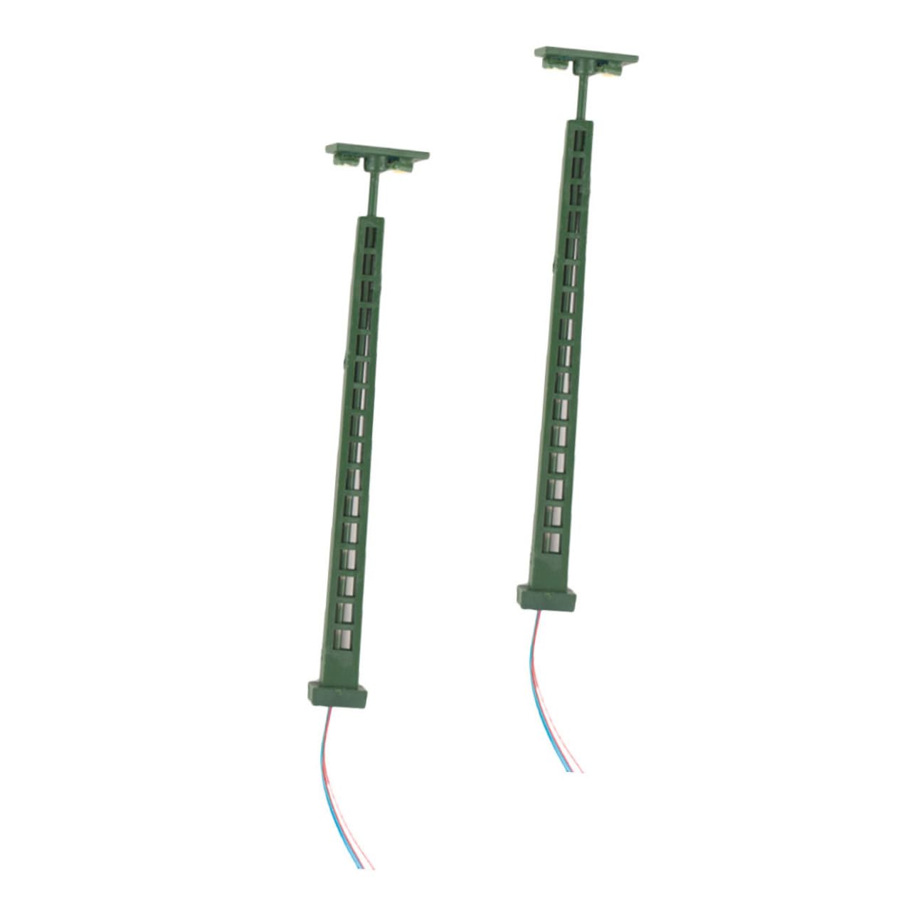 BELLIFFY 2pcs Miniature Train Model for DIY Railway Scenery Abs Plastic Warm White Light Railroad Traffic Light Model