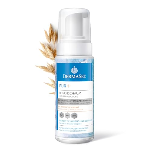 DermaSel® Totes Meer PUR+ | Mit Totes-Meer-Mineralien & Hafersamenextrakt, feuchtigkeitsspendend, vegan, milde Reinigung & Hautbarriere-Schutz | Für empfindliche Haut (Duschschaum)