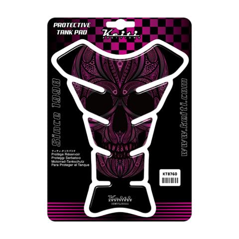 Keiti バイク用タンクパッド ピンク スカルデザイン・傷防止 KT8760