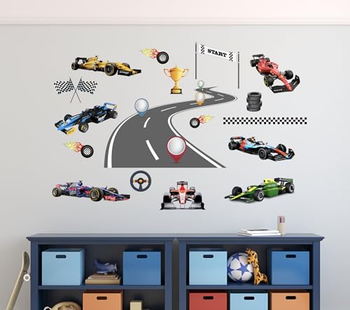 Vinilo decorativo coches de carreras para habitación infantil miniatura 6