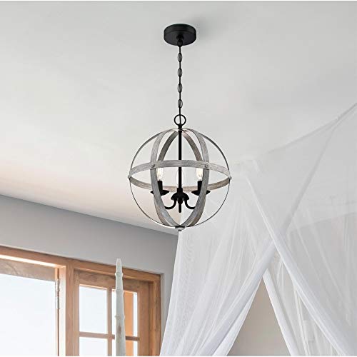 Image of Westinghouse 6110400 Stella Mira Three-Light Pendant, Antique Ash