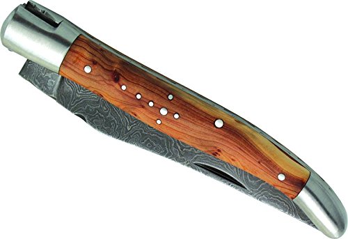 Laguiole Taschenmesser 12 cm, Damastklinge, Wacholdergriff - 2