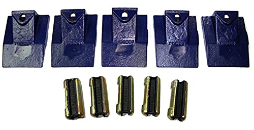 H&L Tooth Company 7102097 Flare Wide Bobcat Style Skid Steer and Mini Excavator Bucket Teeth (5 Pack) with 6737326 Bobcat Style Flexpins.