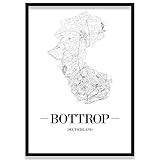 JUNIWORDS Stadtposter, Bottrop, Wähle eine Größe, 21 x 