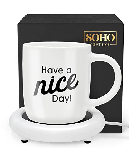Galvanox Funny Coffee Mug With Warmer Have A Nice Day Sarcastic Coffee Mug With Electric Heated Base - Novelty Christmas Gift Idea For Coworker/Coffee Lover, Men/Women (Gift Boxed) #TOP7