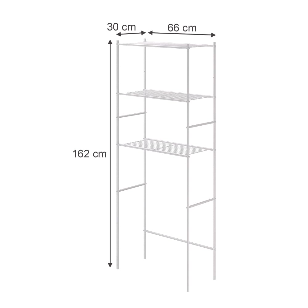 Vicco Étagère pour Machine à Laver Miso, Blanc, 66x162cm | pour le rangement de lessive et d’accessoires de salle de bain
