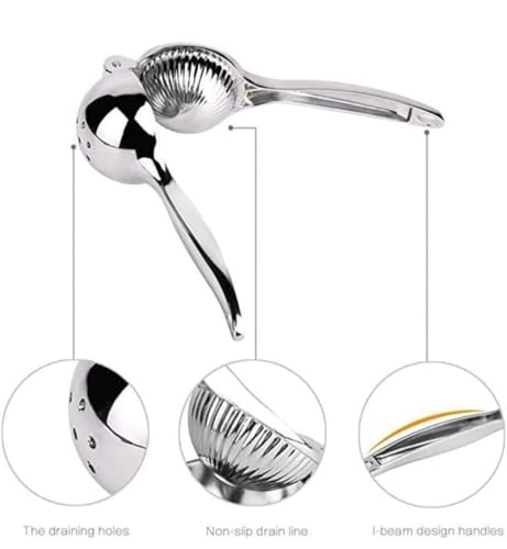 Image of Clazkit Aluminum Lemon Squeezer | Heavy Duty Hand Press Citrus Juicer | Manual Lime Juicer with Ergonomic Handle | Juice Extractor for Lemon, Orange & Citrus Fruits