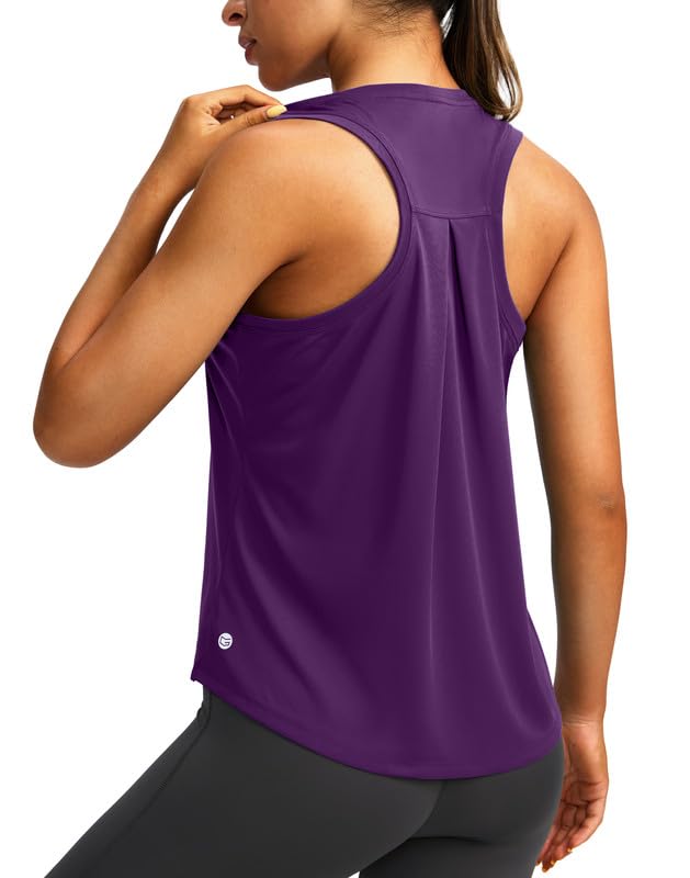 Image of Women's Workout Tops Racerback Athletic Tank Tops Sleeveless Loose Fit Yoga Running Gym Shirts for Women