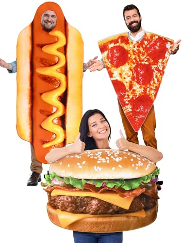 Ramede 3 Pcs Adult Hot Dog Costumes Halloween Hamburger...