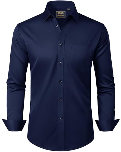 J.VER Businesshemd Langarm Regular Fit dunkelblau Stretch Herrenhemden Hochzeit Hemden Business Outdoor Party Pflegeleicht Shirt,XL J.VER Businesshemd Langarm Regular Fit dunkelblau Stretch Herrenhemden Hochzeit Hemden Business Outdoor Party Pflegeleicht Shirt,XL