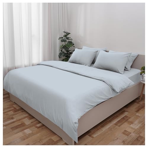 Novo Home Single Duvet Cover Set Blue Grey - Soft Microfibre Quilt Cover with 1 Pillowcase