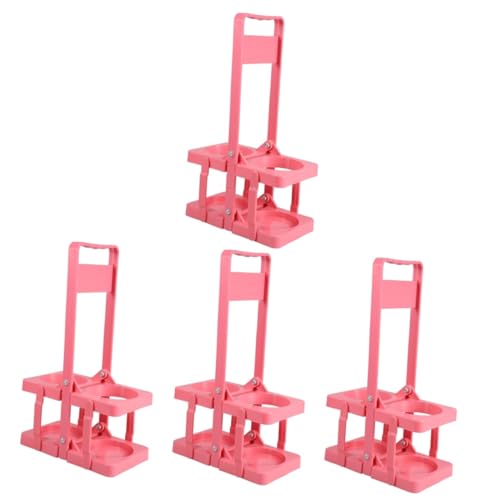 IMIKEYA 4 Stück Bierregal-handkorb Bierschrankständer Getränkehalter Getränkekistenregal Transportrollen Transportwagen Anzeige Der Bier Flaschenhalter Flaschenträger Bierkorb Plastik Rosa