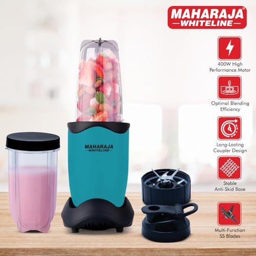 Maharaja Whiteline 400 Watt Easy Twist Nutri Blender Mixer Grinder with 2 Jars|| SS Blades || 21,000 RPM || Smoothie Maker || 2 Year Warranty - Image 3