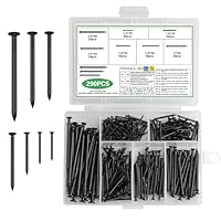 290 Stück Stahlnägel Set, Nägel Bilder Aufhängen, Nagel Set, Stahlnägel für Bildernägel Trockenbau Holznägel Handwerk und Basteln(7 Größen)