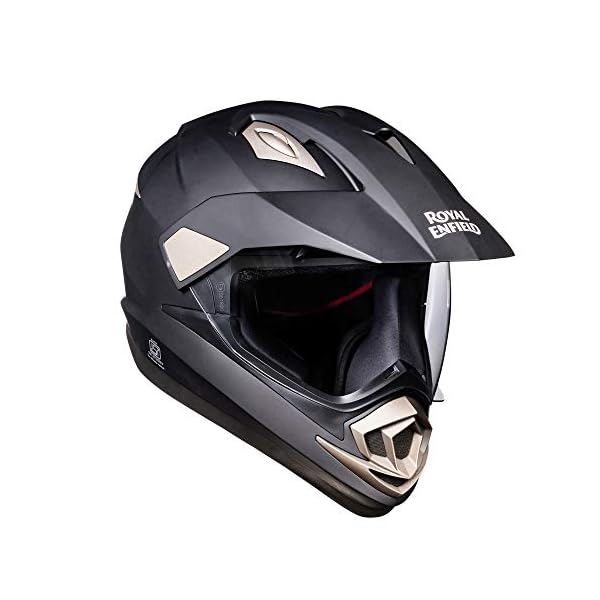 Royal Enfield ISI Certified Explorer Full Face Helmet with clear Visor(Matt Black-Size: L)