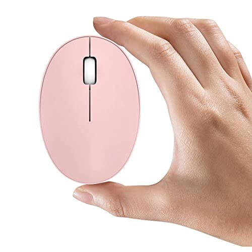 Uiosmuph Mini Petite Souris sans Fil Rechargeable Souris d'ordinateur, 2,4 GHz Optical Travel Silent Wireless Mouse avec récepteur USB, 3 Boutons, 1000 dpi pour Ordinateur Portable/PC/Mac (Rose)