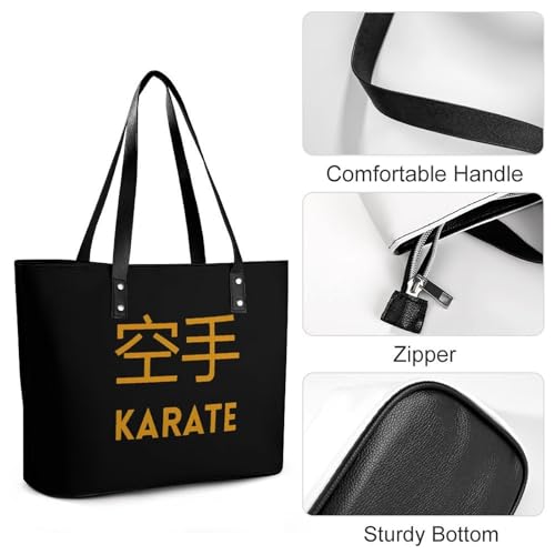 KARATE Women's Leather Handbag Shoulder Bag Tote Purse Bags for Shopping Travel4