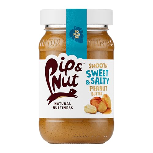 Pip & Nut - Sweet & Salty Smooth Peanut Butter (6 x 300g) | Natural Nut Butter, No Palm Oil, No Added Sugar, Hi-Oleic Peanuts, High in Unsaturated Fats, Gluten Free, Vegan, Dairy Free
