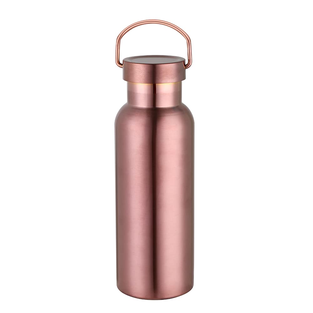 BOOTLION 17Oz 304 Stainless Steel Water Bottles, Double Wall Vacuum Insulated Water Bottle, Metal Sport Water Thermos for Outdoor Travel Picnic (Rose