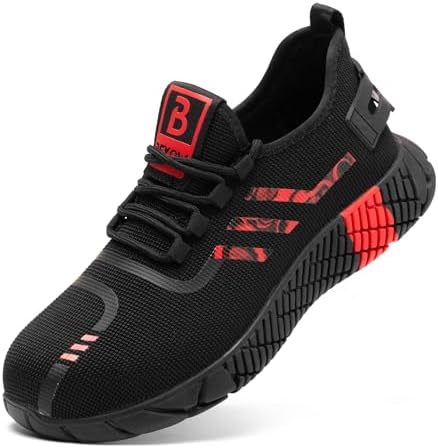 Premium Safety Shoes Durable Comfortable Footwear for Workplace Safety Steel Toe Slip Resistant Ideal for Construction Industrial Use, 42 EU