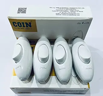 Polycarbonate 1 Way Bed Switch Deluxe, 10 A (White) - Set of 4