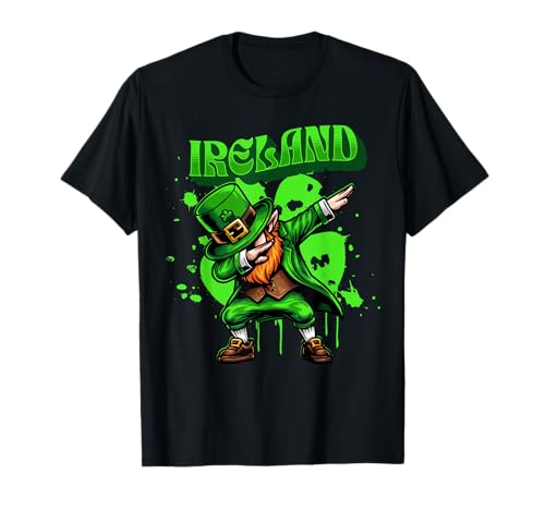 Dabbing Irish Leprechaun Divertido Día de San Patricio Irlanda Camiseta