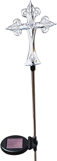 Florals Solar Cross Light, Solar Powered Garden Decor Stake Color Changing Yard LED Outdoor Landscape Light