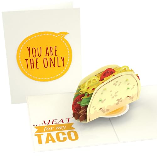 PopLife Naughty Taco 3D Pop Up Card - Funny Gift for Husband or Boyfriend - Sexy Valentine's Day Card, Inappropriate Birthday Card for Him, Father's Day card from Wife, Anniversary Surprise