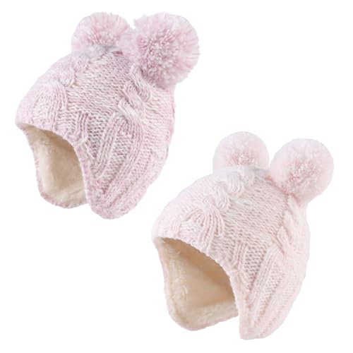 Image of Zsedrut Winter Baby Boy Hats Pompom Baby Beanie for Girls Fleece Newborn Infant Toddler Beanie