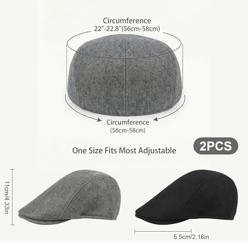 KEUGT Irish Hats,2 Pcs Vintage Casquette Beret,Béret pour Homme – vue 2