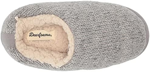 Dearfoams Women's Alicia Ragg Knit Clog Slipper, Medium Grey, Small | Image 4