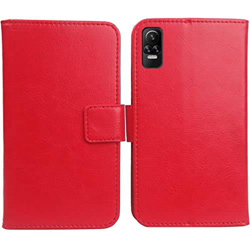 Dingshengk Rojo Funda Caso Carcasa Proteccion Cuero Flip Case Cover Soporte para Xgody V40 6"