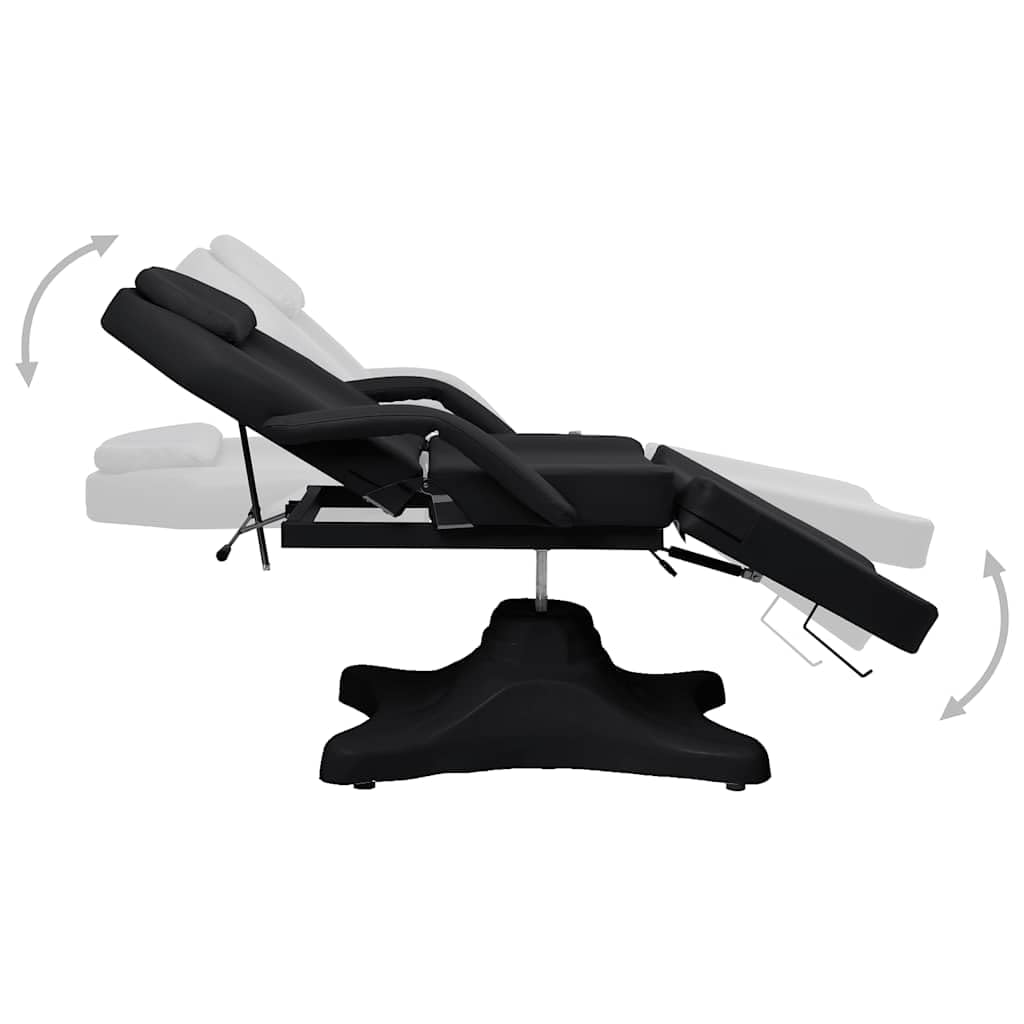 Massagetisch Schwarz 180 x 62 x 86,5 bis 118 cm, Therapieliege mit Gasfeder, Behandlungsliege drehbar 360 Grad, Kosmetikliege für Salon, Spa, Studio, Massage, Tattoo, 150 kg belastbar