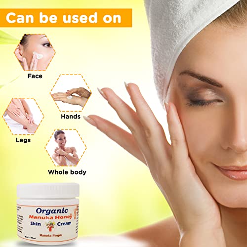 Manuka People Organic Manuka Honey Skin Moisturizer Cream for Sensitive Dry Skin, Honey Relief for All Ages, Natural Moisturizer Cream for Face and Body, Made in Canada (4 OZ)