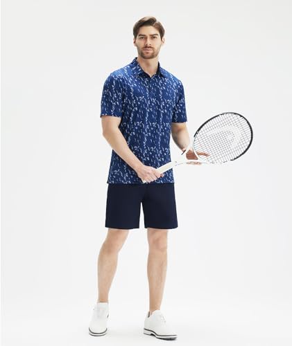 JIUYANG Men's Dry Fit Golf Polo Shirts - Moisture Wicking 4-Way Stretch — view 3