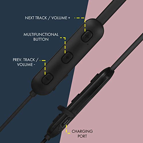 Image of ZEBRONICS Zeb-Slinger in Ear Wireless Neckband Earphone Supporting Bluetooth 5.0, Up to 12 Hours Playback, Voice Assistant, for All iPhones /Smartphones /Tablets (Black)